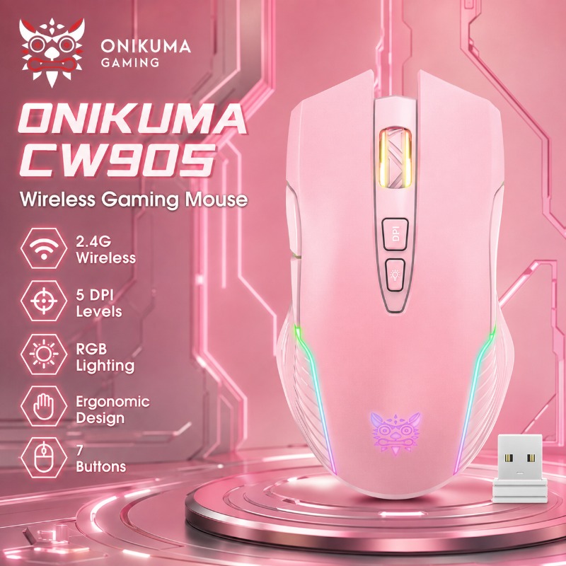 Pc Gaming Pink - ONIKUMA CW905 무선/유선 게이밍 마우스 3600