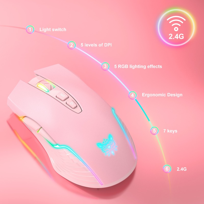 ONIKUMA CW905 무선/유선 게이밍 마우스 36 - Pc Gaming Pink 리뷰 및 가격